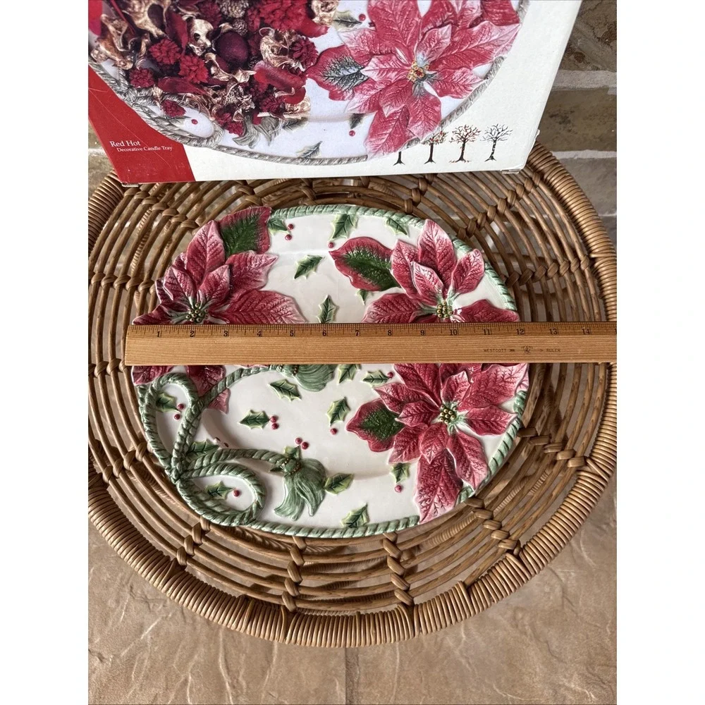 Fitz And Floyd For All Seasons Red Hot Potpourri Gift Set Small Poinsettia Bowl